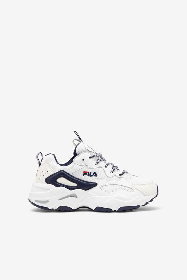 Fila Little Ray Tracer Boy's Running Shoes - White/Navy/Red,NZ 943-63814